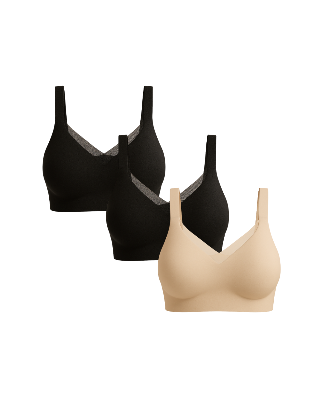 Kit 3 Sutiãs Elegance - Sofisticação sem Aros