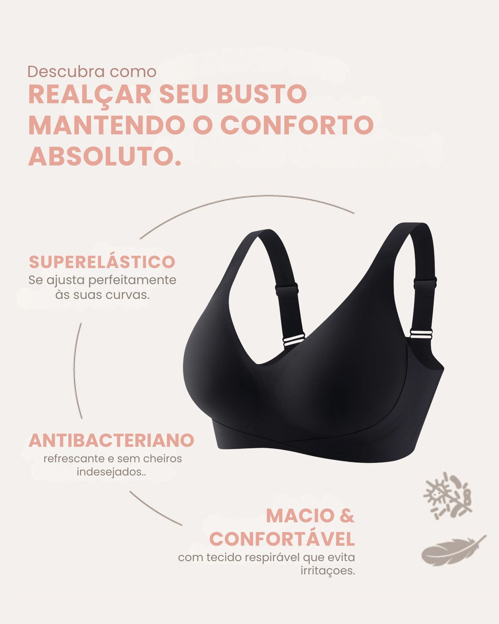 Kit 3 Sutiãs Curves Plus Size - Confortavel para Sustentação